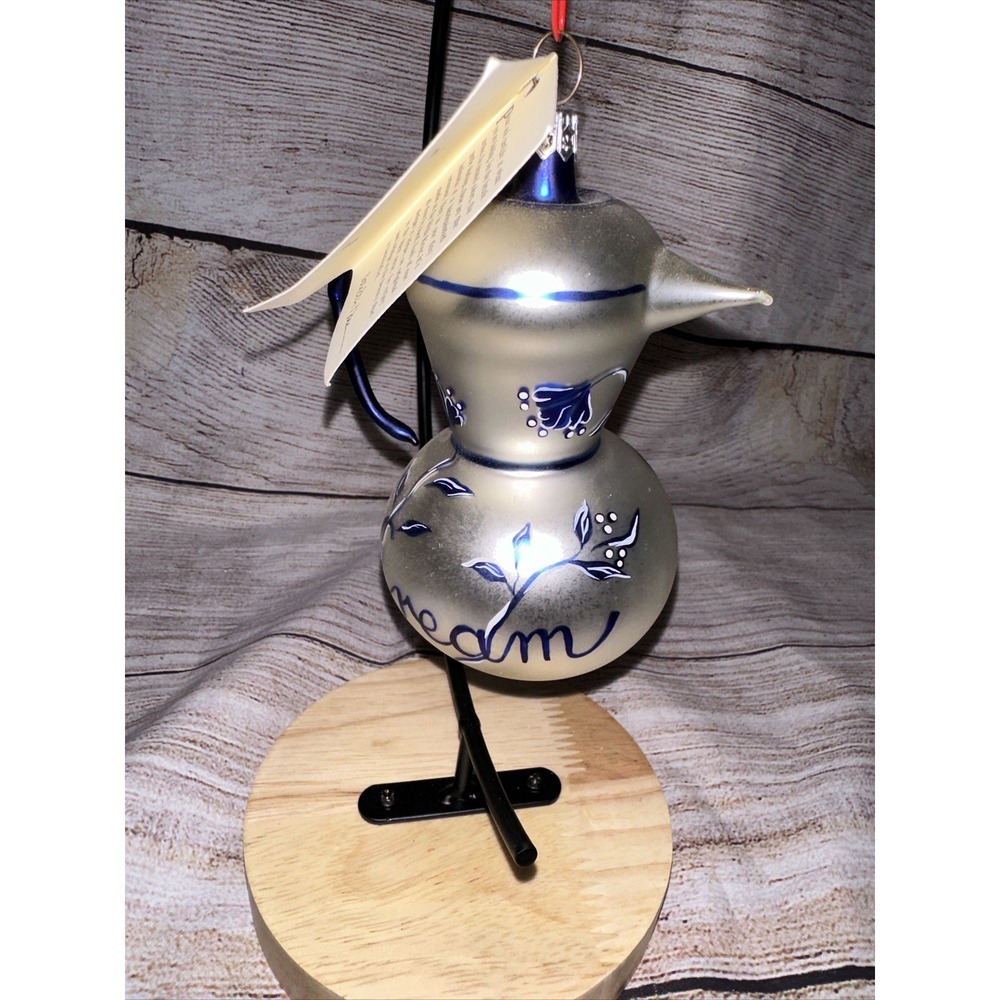 Patricia Breen‎ Sweet Cream Creamer Handmade Glass 1998 Holiday Ornament